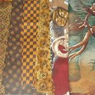 Sewing Fabric - Quilting Pieces  -8 each - browns: pumpkins, leaves and deer