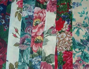 Sewing Fabric - Quilting Pieces  - 8 each - fancy flowers