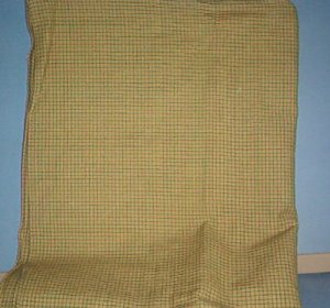 Sewing Fabric Cotton Small  1/4" squares in vlue on beige, No. 261