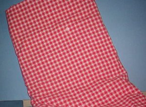 Sewing Fabric Cotton Small  checked Red and White pretty, No. 262