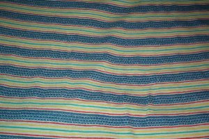 Sewing Fabric No. 288 Cotton knit stripe blue, white, red, yellow
