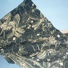 Sewing Fabric No. 291 Black w/ beige flowers soft and moves easily