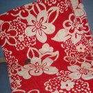 Sewing Fabric Cotton No 300 Red and white big flowers, Hawiian