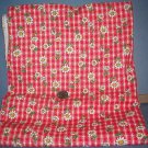 Sewing Fabric Cotton No. 304 Red Checked with daisies