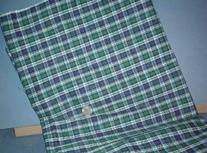 Sewing Fabric Cotton No. 306 1" plaid with green, white and navy