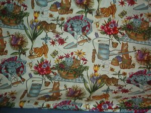 Sewing Fabric Cotton No 313 Cute kittens at play