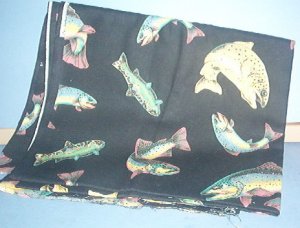Sewing Fabric Cotton No 314 Beautiful fish about 2" each