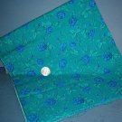 Sewing Fabric Cotton No 319 Blue roses on green, pretty