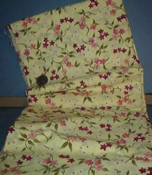 Sewing Fabric Cotton No 322 Small flowers and vine on yellow