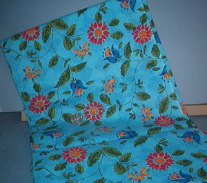 Sewing Fabric Cotton No 324 Fower print blue with diamond background