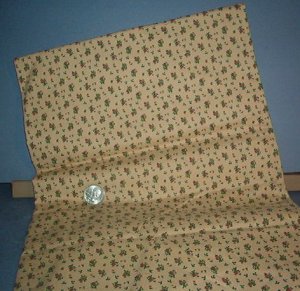 Sewing Fabric Cotton No 324 small roses on dark beige background