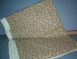 Sewing Fabric Cotton No 328 Strands of hearts on taupe background