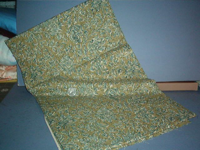 Sewing Fabric Cotton No 330 Light green back ground with pale blue flowers