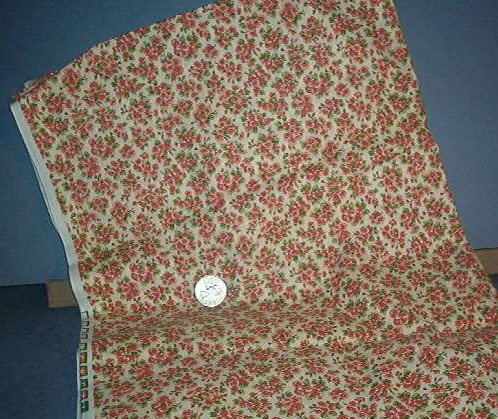 Sewing Fabric Cotton No 335 Bouquets for roses on beige