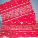 Sewing Fabric Cotton No 336 Red Flowers on a red back ground