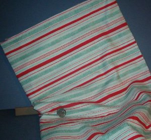 Sewing Fabric Cotton No 340 Stripe red and green on white
