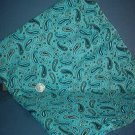 Sewing Fabric Cotton No 345 dark blue design on light blue back ground
