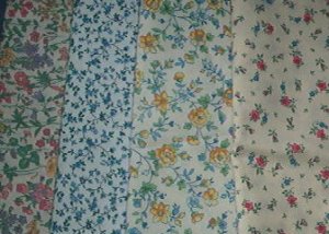 Sewing Fabric Cotton No 378  - 4 each - 1/2 yard