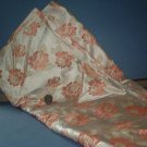 Sewing Fabric  No 350  - Soft peach and taupe satin with roses