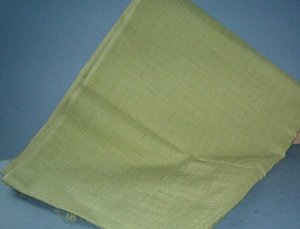 Sewing Fabric  No 353 - Light Green/Grey synthetic with slubs. Pretty