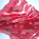 Sewing Fabric  No 358 - Dark Red synthetic - shiney and heavy..with flowers