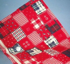 Sewing Fabric  No 359 - Corderoy Red Patchwork Sweet
