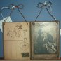 Christmas decoration - tags and/or ornaments - 4 X 3 in vintage - old time santa