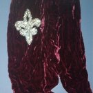 Christmas gifts - burgundy velvet muffler w/ 5" rhinestone design - lovely
