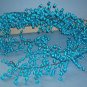 Christmas decoration - Beaded strand of aqua glass beads - 70" long and 4" wide.  Very Pretty
