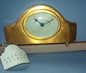 Christmas gift - Clock Hotel Astoria - 8 X 3 inches - Burnished Brass - Lovely