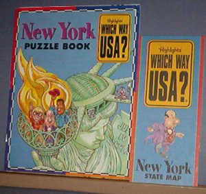 Highlights - Which Way USA? - New York Puzzle Book and Map - Excellent