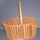 Basket - Straight sides with woven bottom and movable handle. 5X8X10" Pretty