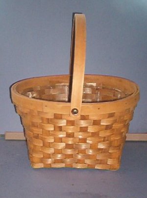 Basket - Gathering w/plastic liner - movable handle - heart design - 12X12X7.5"  Sweet