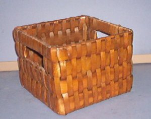 Basket - Square sturdy weave - 5 X 5 X 4 inches with handle holes.  Very Strong and even.