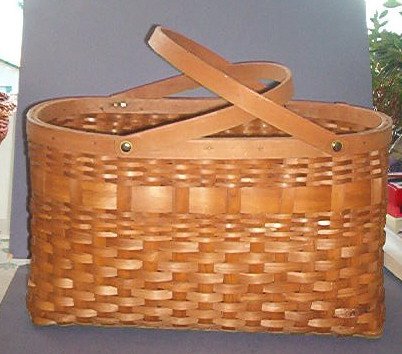 Basket - Beautiful, large, 8.5X16X9 - 15" w/handles - One 1" boo-boo that is easily fixed.