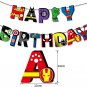 A1 24 pcs 12 inch Balloon,with Birthday Banner and 6pcs 18 inch foil Balloons