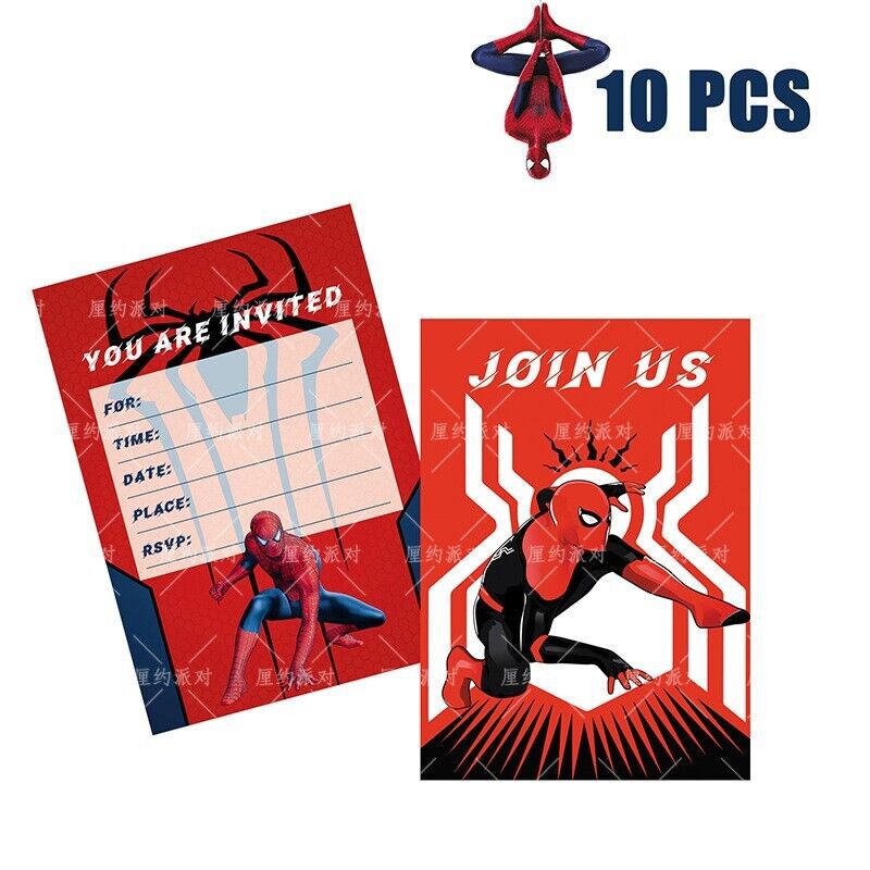 Spider-Man Birthday party invitation cards