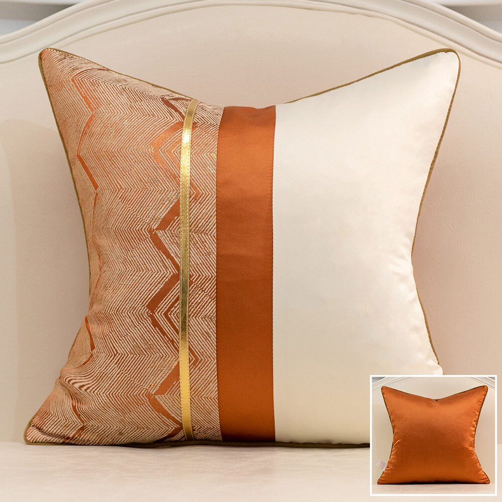 Avigers Modern Patchwork Leather Home Decor Thorw Pillow Cases Geometric Stripe Cushion Covers