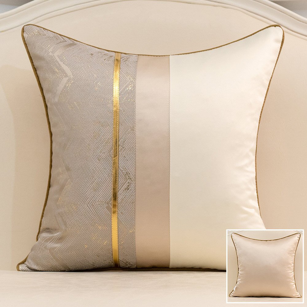 Avigers Modern Patchwork Leather Home Decor Thorw Pillow Cases Geometric Stripe Cushion Covers