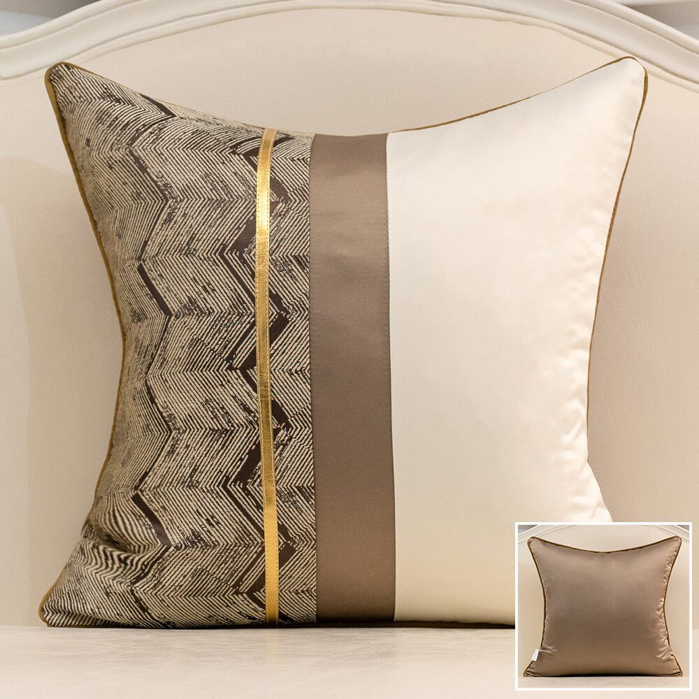 Avigers Modern Patchwork Leather Home Decor Thorw Pillow Cases Geometric Stripe Cushion Covers