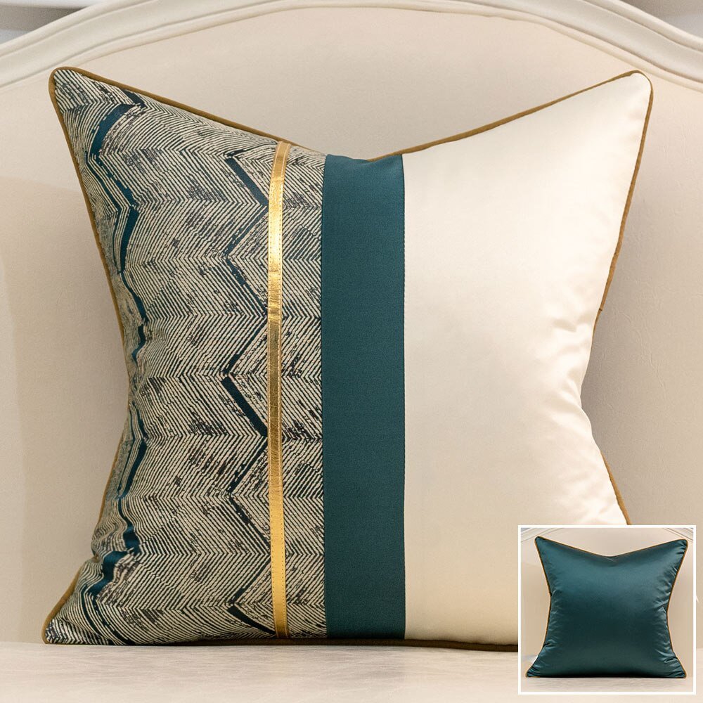 Avigers Modern Patchwork Leather Home Decor Thorw Pillow Cases Geometric Stripe Cushion Covers