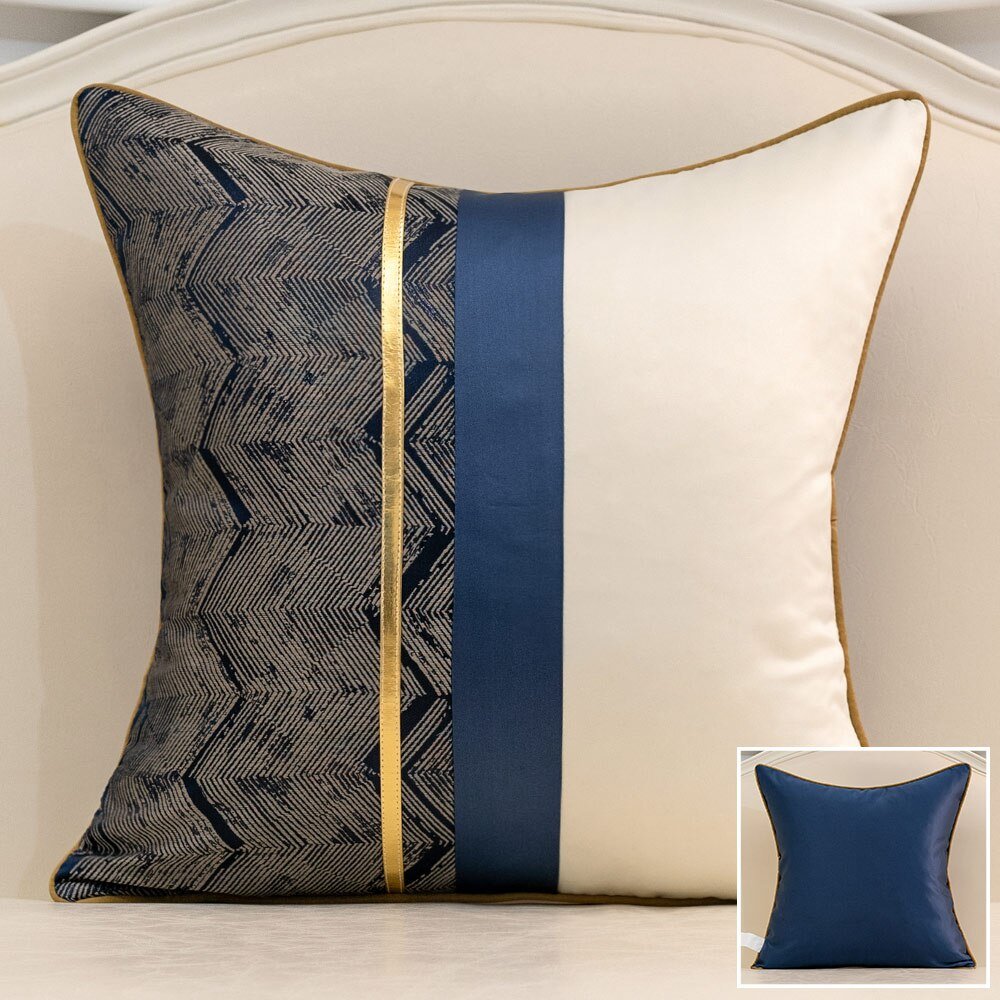 Avigers Modern Patchwork Leather Home Decor Thorw Pillow Cases Geometric Stripe Cushion Covers