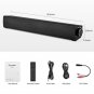 Portable 17-Inch Wired & Wireless Bluetooth Stereo TV Soundbar