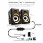 AUX Mini Computer Speakers USB Powered Pair Bass Stereo Speakers