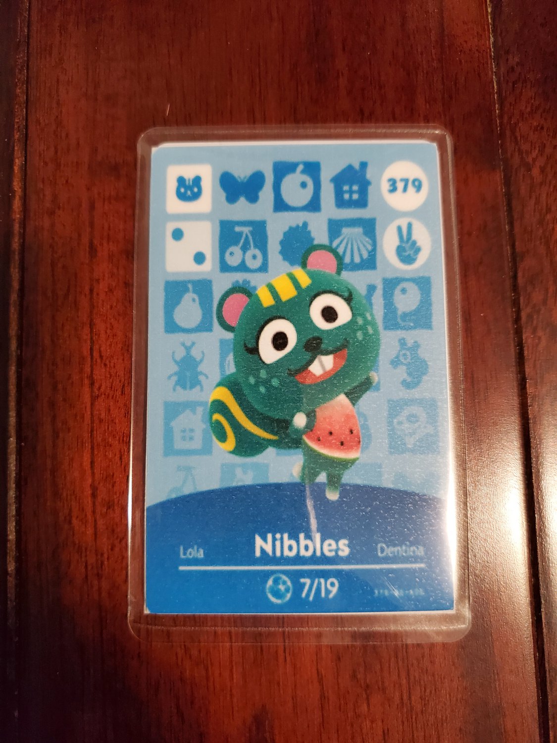 379 Nibbles Amiibo Card for Animal Crossing FAN made