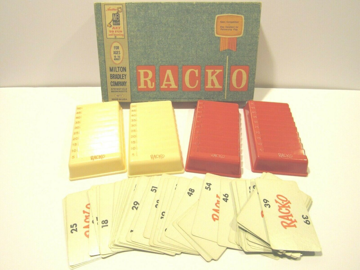VINTAGE Racko Card Game 1961 Milton Bradley 4615 USA Made FREE SHIPPING