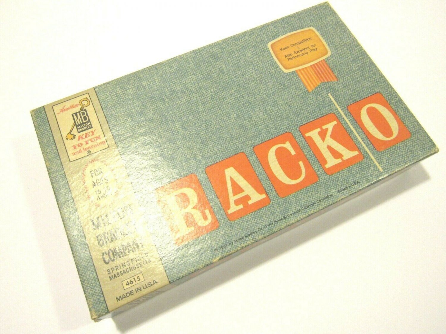 VINTAGE Racko Card Game 1961 Milton Bradley 4615 USA Made FREE SHIPPING