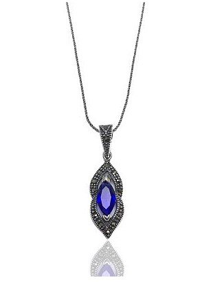 Marcasite Zircon Sapphire Neklace