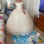 Custom Floral Lace Applique Off Shoulder Princess Ball Wedding Gown All Sizes