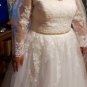 Custom Floral Lace Applique/Tulle A Line Wedding Gown All Sizes
